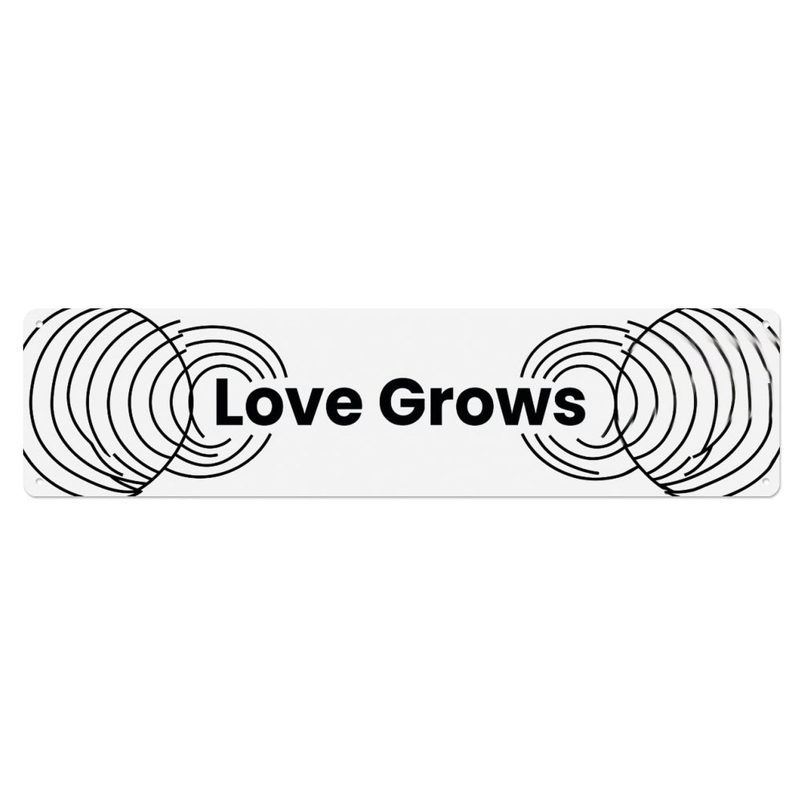 Love Grows Expanding Hearts Metal Tin Sign