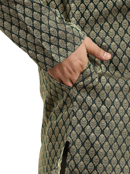 Image of SOJANYA (Since 1958, Men's Silk Blend Grey Kurta Pyjama & Silk Blend Jacket Combo
