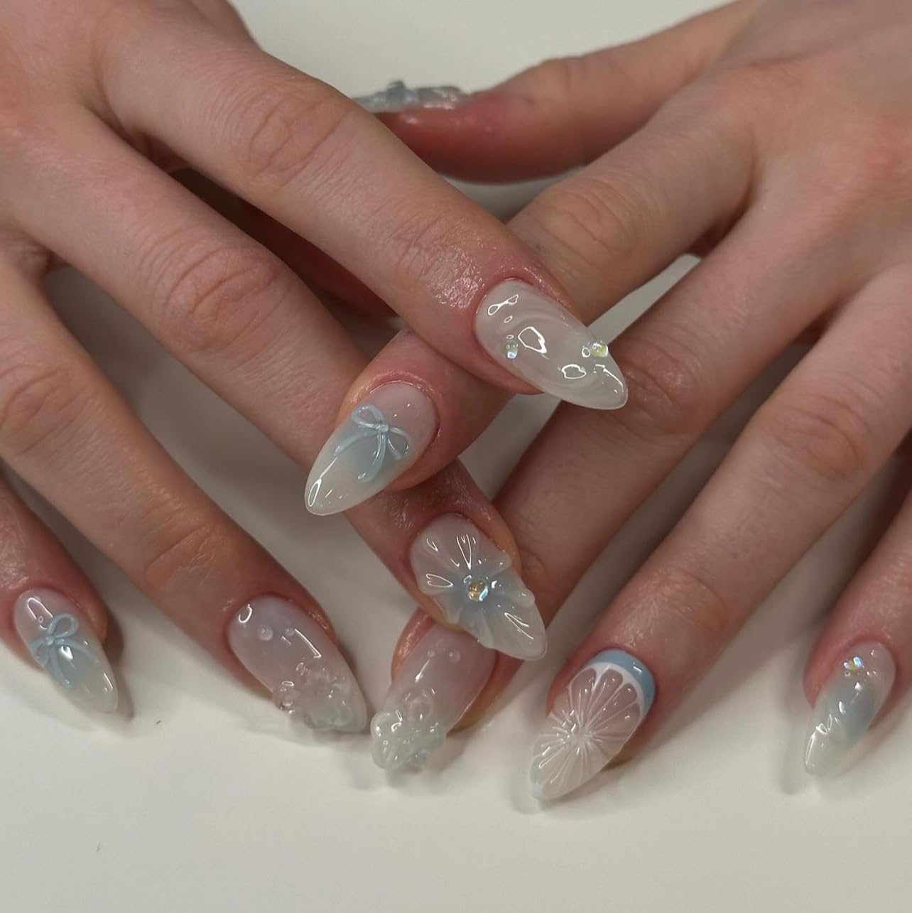 Almond Press On Nails - 24 Reusable Fake Nails -10