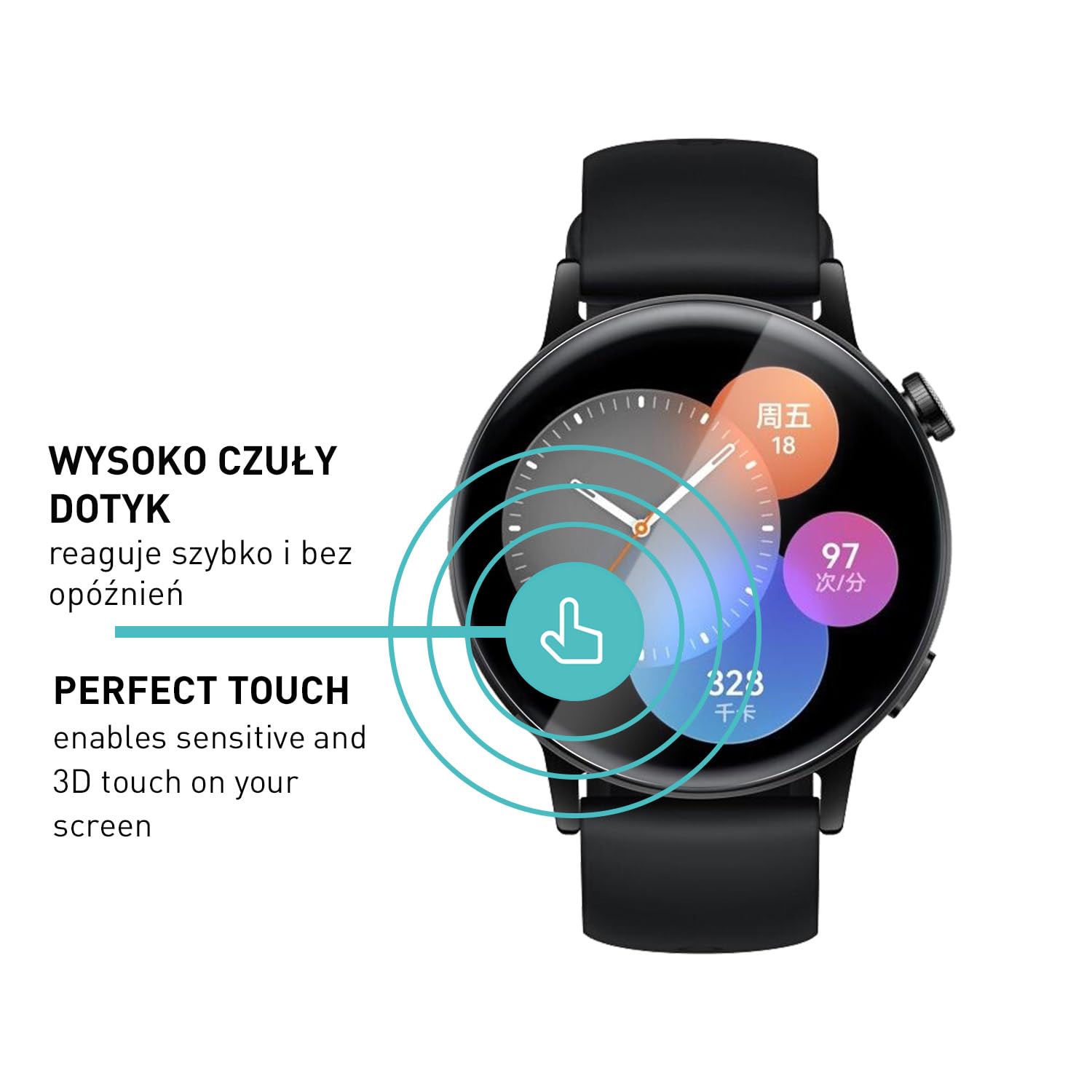 smartect Folia Ochronna TPU [3 Sztuki, Clear] dla Huawei Watch GT 3 42mm, Zakrywa cały wyświetlacz, Ochraniacz Ekranu bez Pęcherzyków, Bez Odcisków palców