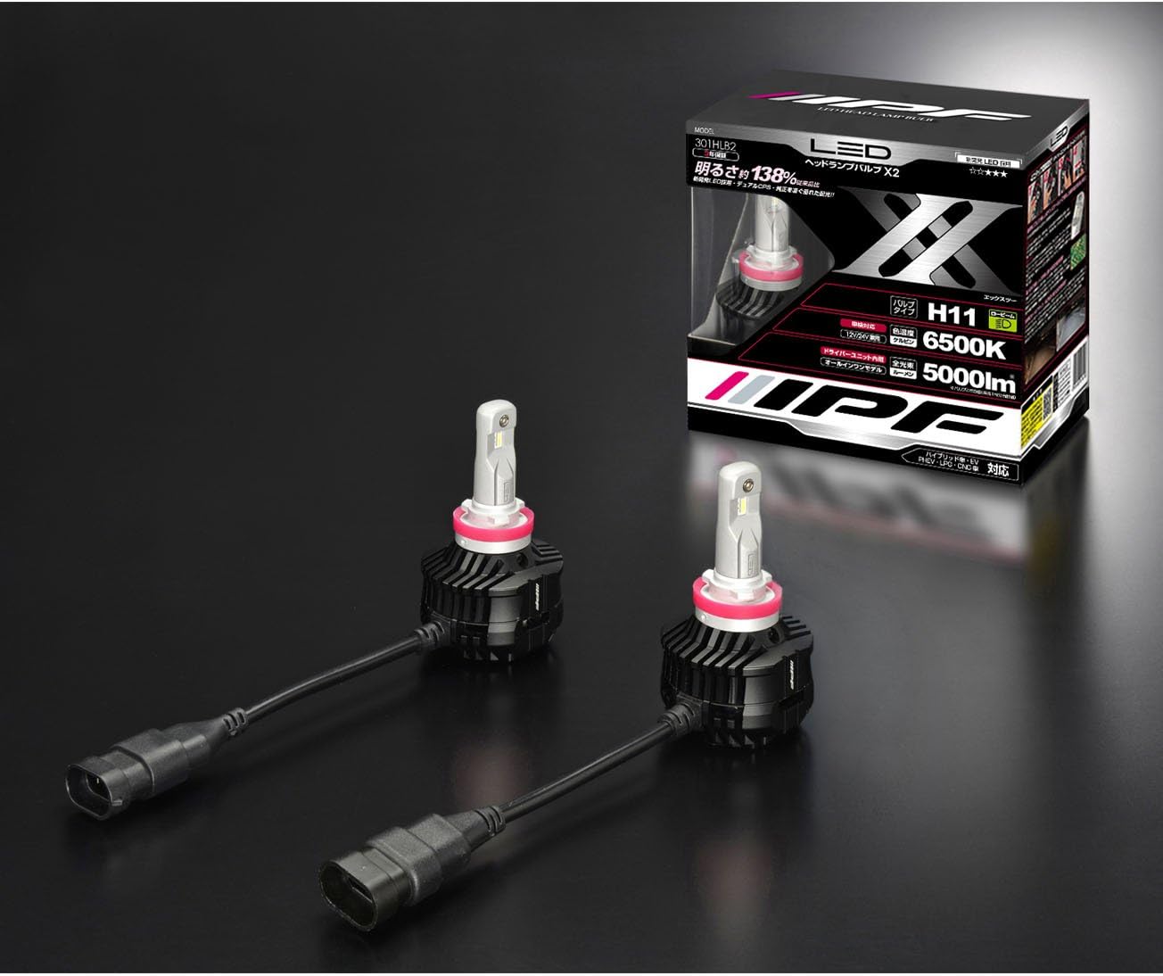 IPF LED Headlight Bulb ALL-IN-ONE (BODY ASSEMBLY) 5000Lm 6500K 12/24V 28W (H11)