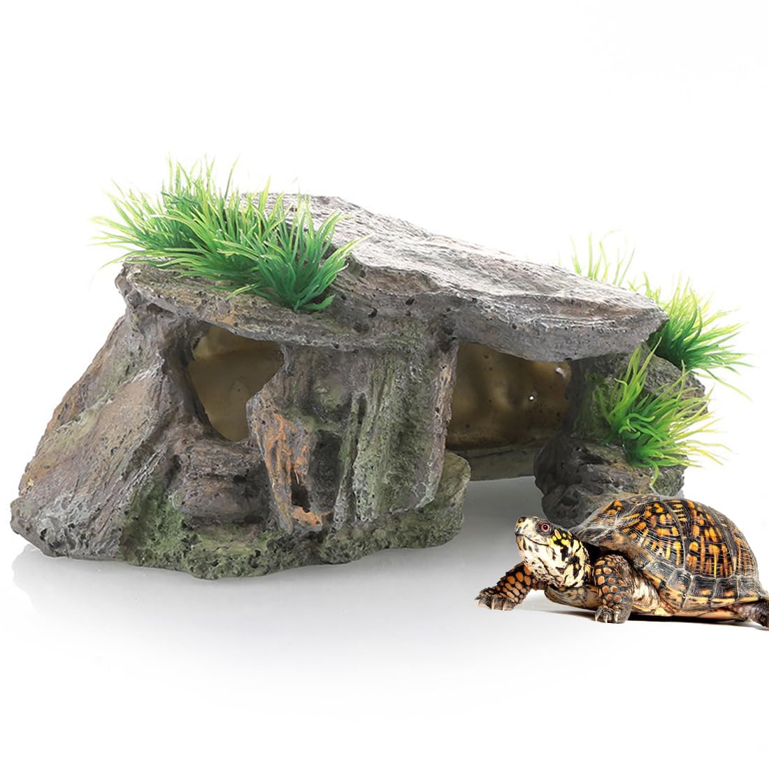 Grotta E Rampa Per Tartarughe OMEM - Decorazione Terrario, Nascondiglio E Crogiolamento - Foto 11