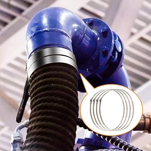 Miniatura 8 de 4 abrazaderas de tubo de acero inoxidable de gran tamaño de 21.654 in 21.6 pulgadas, abrazaderas de conducto, abrazaderas de conducto ajustables