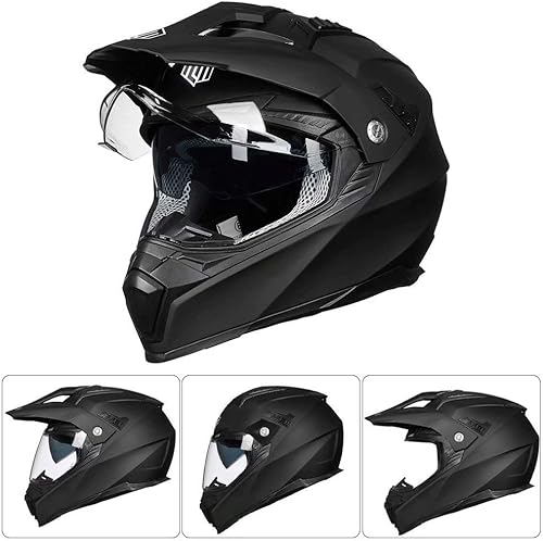 Miniatura 9 de ILM Casco deportivo dual para motocicleta todoterreno, visera solar para motocross, ATV, motocross, certificado por DOT, modelo 606V