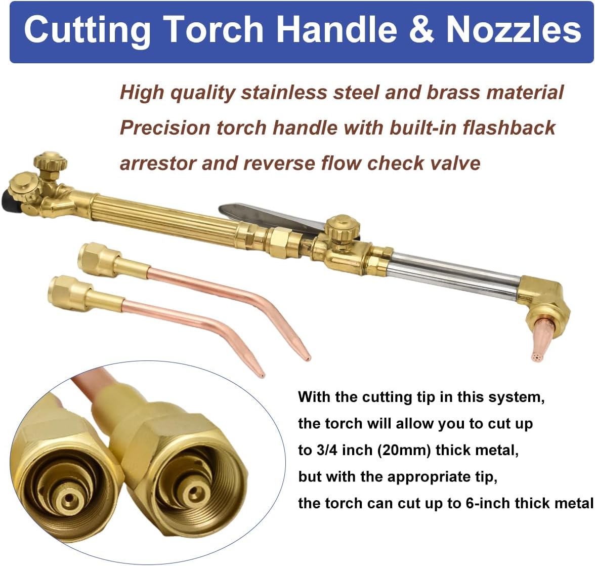 Oxy Acetylene Torch Kit, Portable Brazing Hvac Torch Kit Gas Welding Outfit Tote Kit Brazing Torch Kit with Cutting Torch Gas Regulators 50ft Gas Welding Hose and Welding Goggles