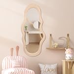 BST FURNH Small Cloud Mirror Unique 44X21 Inch Full Length Wall Mounted Mirror Tall Mirror Full Body Floor Length Mirror Dressing Body Mirror Frameless Mirror for Bedroom Bathroom Living Room