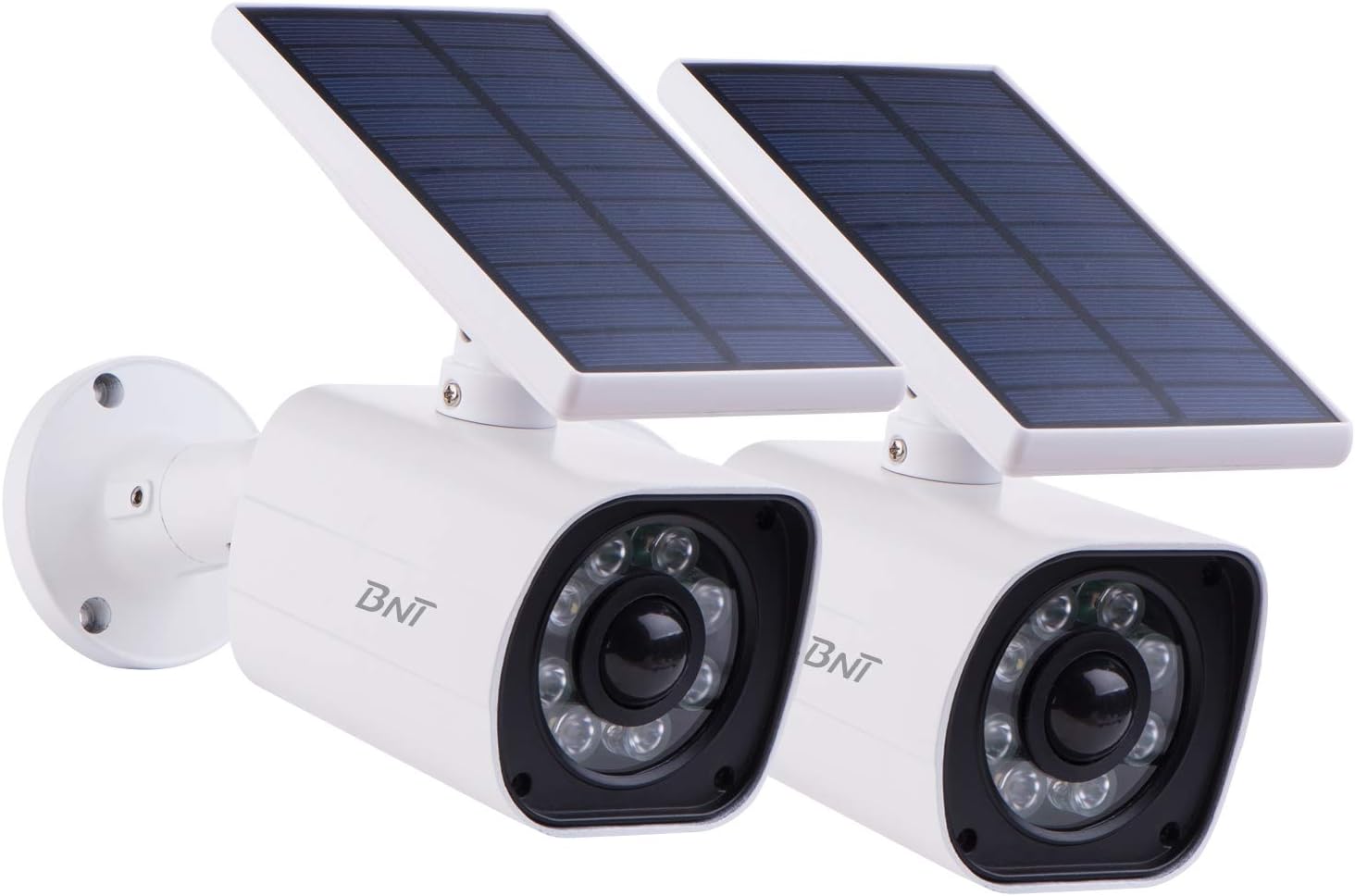 BNT Solar Lights Outdoor Security Super Bright LED Led Flood Lights with Motion Sensor,800Lm Waterproof Solar Power Charging, Adjustable Head for Garage Yard, Wall Porch,Pack of 2,White