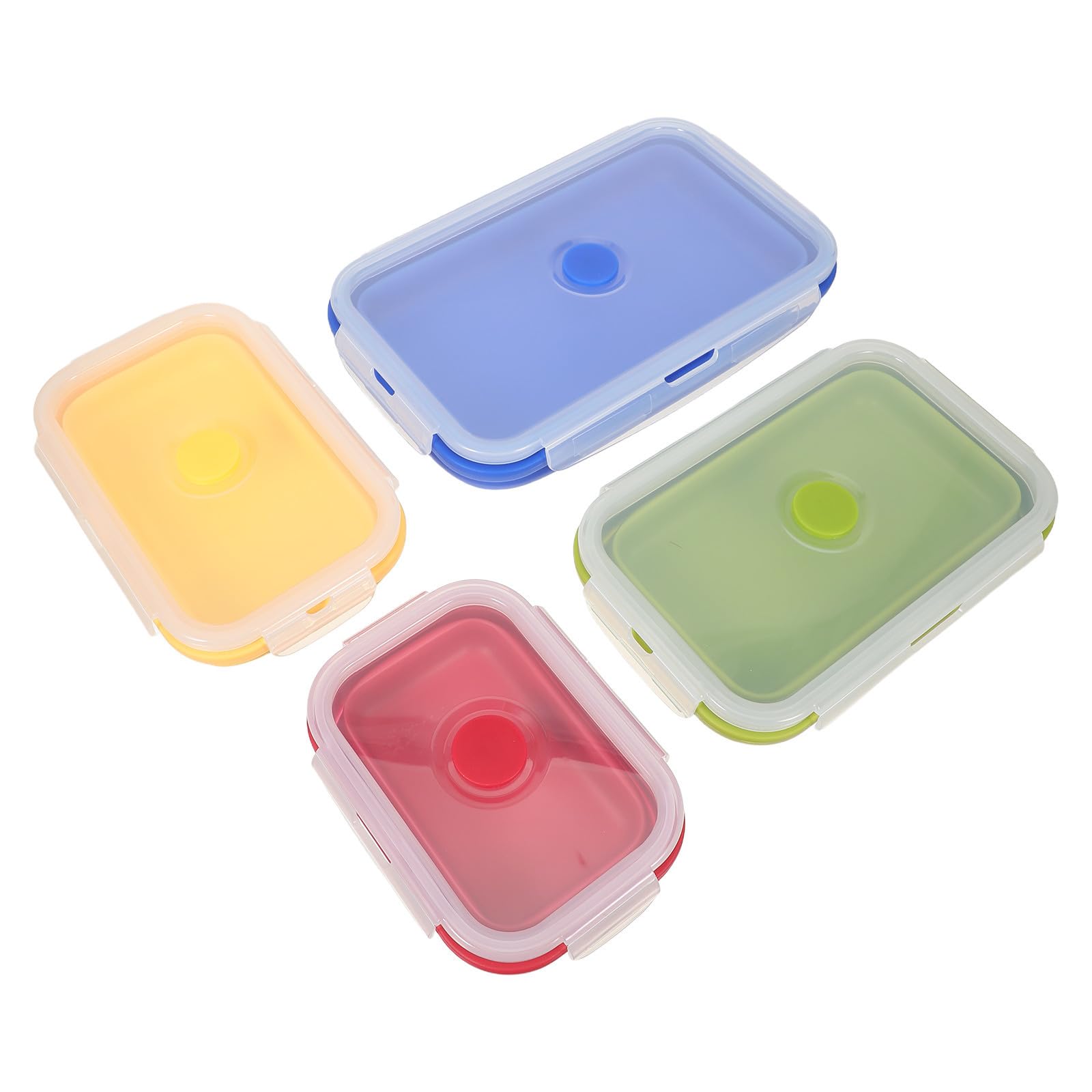 Veemoon 4 Piezas Juego de Recipientes Plegables de Silicona para Almuerzo