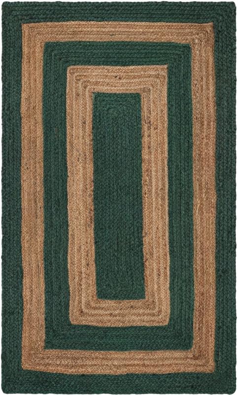 Tappeto in iuta per fattoria, 60 x 60 cm, verde e beige