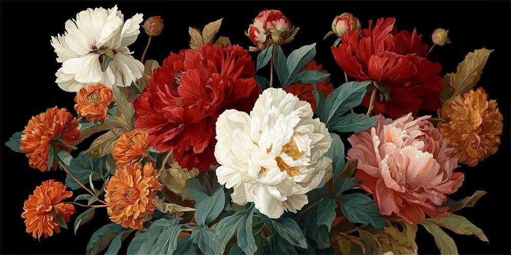 Wangllpgy Square Diamond Diamond Painting Kits For Adults Large, 5D Diy Flowers Diamond Art Kits Adults Square Drill Large Dimond Art Peonies Crystal Cross Stitch Gem Arts For Wall Decoration 160X80cm/63X31.5 Inch (Wl528)