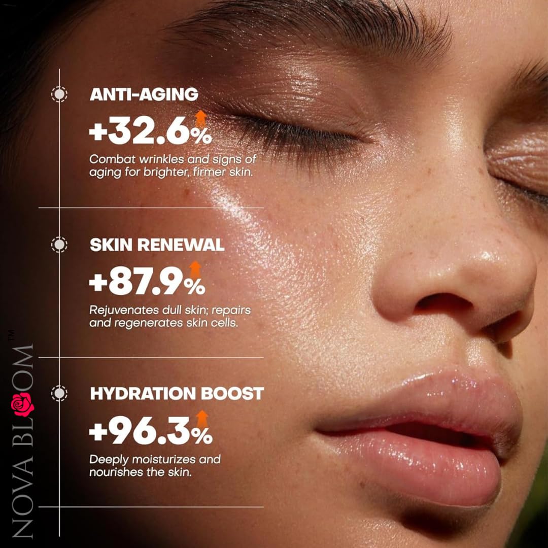 Nova Bloom Bio-Collagen Deep Face Mask | Hydrating Overnight Mask for Glowing Skin | Hyaluronic Acid & Niacinamide | Anti-Ageing, Pigmentation, Pore Minimizing | All Skin Types (Pack of 5)