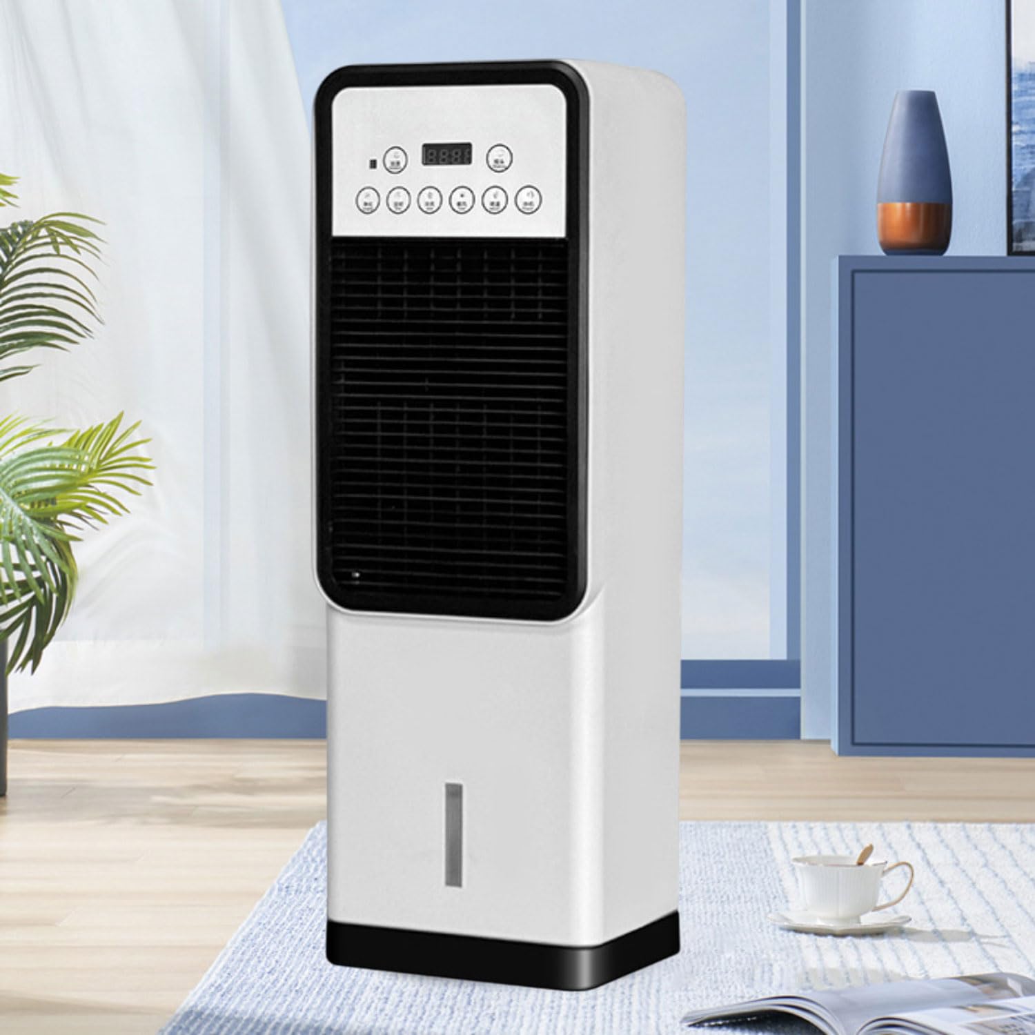 Aire Acondicionado Portatil Silencioso 3 en 1 Enfriador de Aire Evaporativo Sin Tubo Exterior 3L Tanque Agua 3 Velocidades Viento Temporizador 12H 120° Oscilación Ventilador de Enfriamiento