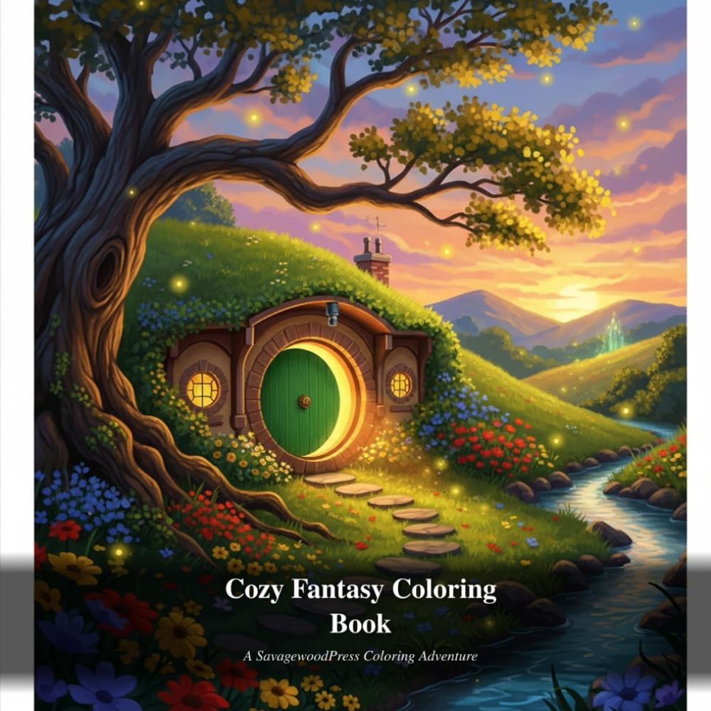 Cozy Fantasy Coloring Book for Adults: Magical Creatures, Whimsical Worlds, and Enchanted Landscapes for Relaxation & Stress Relief: 40 Unique ... Magical Creatures, & Enchanted Landscapes