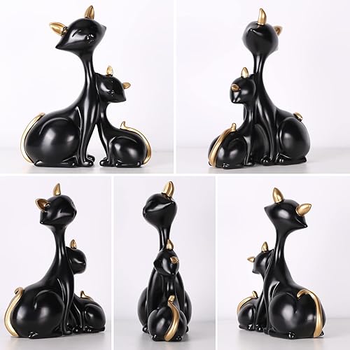 Miniatura 7 de SHENGTIAN Estatua de gato mini figuras de gato para decoración del hogar decoración de habitación figura de gato pequeña de cerámica mate dar