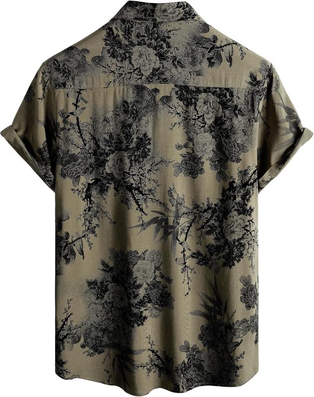Image of Men's Multi-Coloured Floral Printed Shirt for man | Half Sleeve Cotton Shirt for Men | Summer Shirts for Men