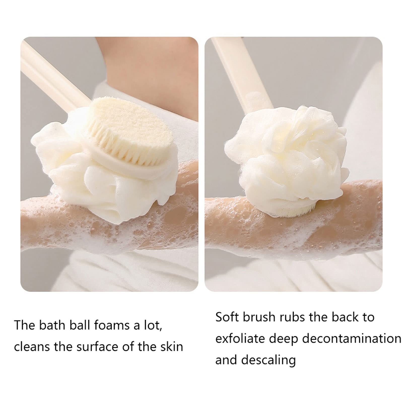 Cepillo de Ducha Cepillo Corporal de Dos Piezas Cerdas Suaves de Mango Largo Exfoliante para la Espalda Artefacto para el Cuerpo Cepillo para el baño para la Espalda Cepillo para el baño de