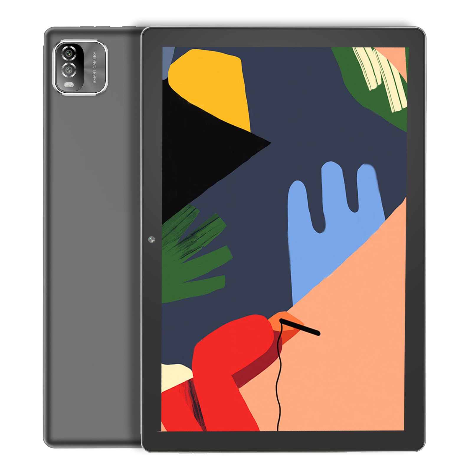 PRITOM All-New Tablet with Case,10 inch Tablet Android 14, 64GB, 1TB Expandable, 1280 * 800 HD IPS Display, Quad-Core Processor, 6000mAh, Bluetooth, TAB10