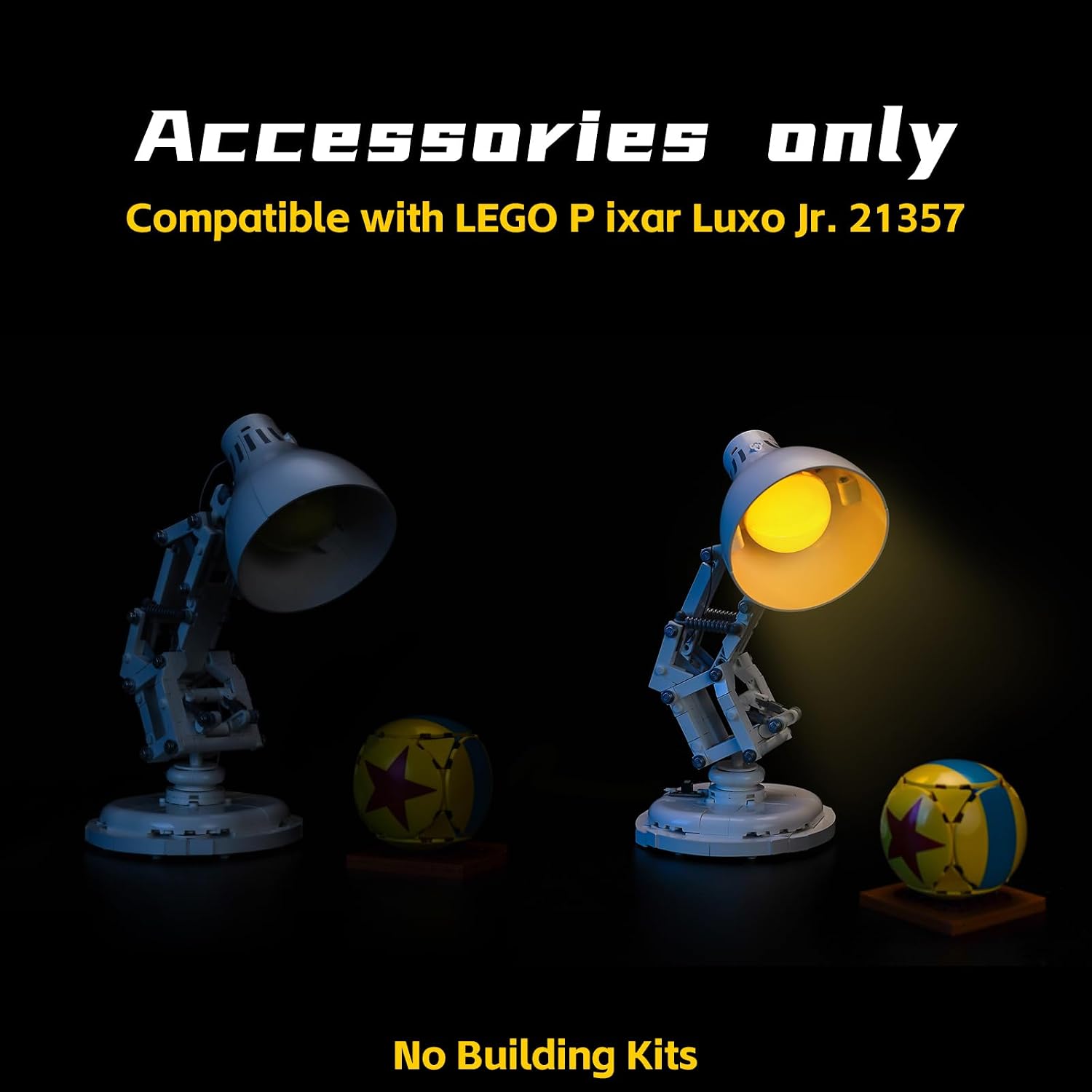 BrickBling Lighting Compatible with Lego Ideas Pixar Luxo Jr. 21357, On/Off Button, No Damage to Pixar Lamp (Not Come with Model) (Classic Version Light)
