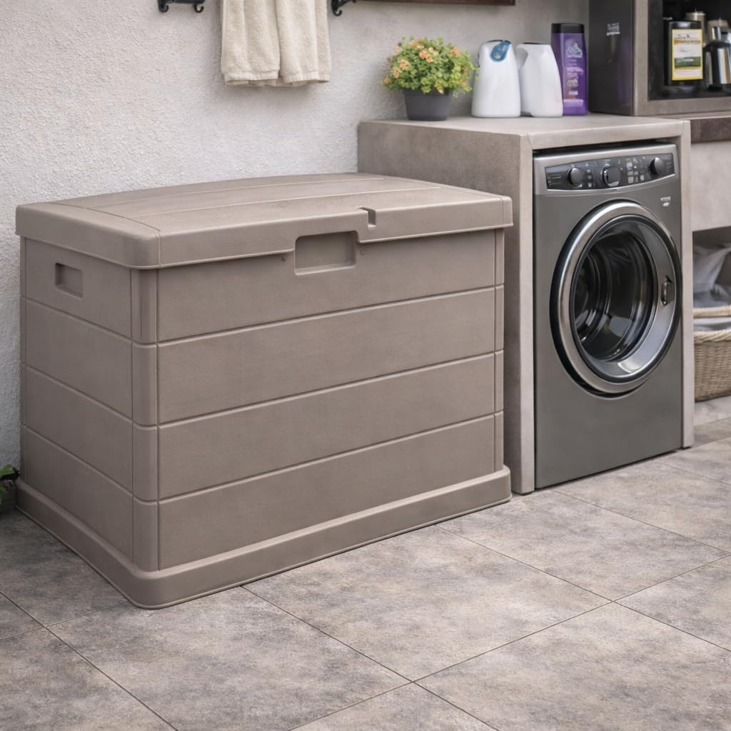 MA MAISON Cassapanca Multiuso 170LT Effetto Legno Resina Taupe
