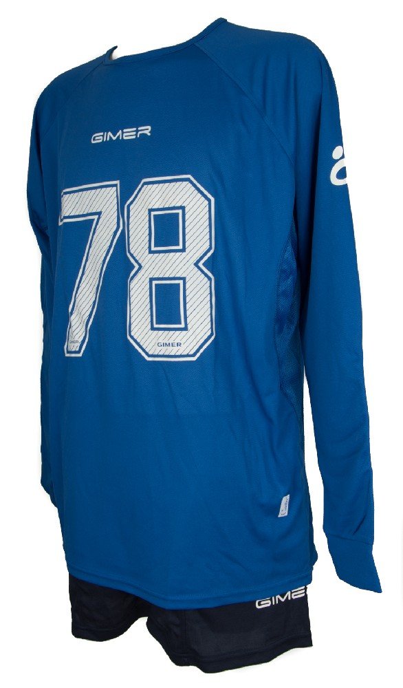 GIMER Tuta Completo Portiere Maglia Maniche Lunghe Pantaloni Corti con Rinforzo Articolo 2/314 Kit Portiere COOLDRY, 08 Olimpico, L