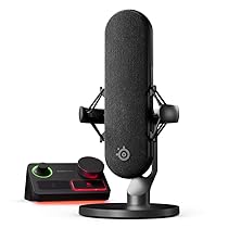 SteelSeries Alias Pro Kit – Microfono XLR + Stream Mixer – Capsula 3x più grande per il gioco, lo streaming e il podcasting – Interfaccia USB, XLR – Controlli personalizzati – RGB – PC singolo o doppio