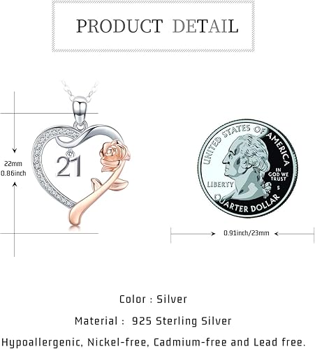 Miniatura 2 de Regalos de cumpleaños para niñas de 18 años, 10, 11, 12, 13, 15, 16, 17, 21, 30, 40, 50, 60, 70, 75, 80, 85, 90, 100 para mujeres, hijas, plata de