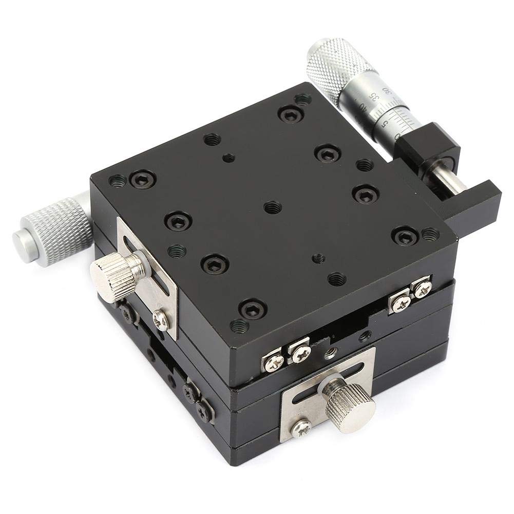 Fase lineare, 60x60x40mm SEMY60-AS Micrometro manuale Tavolo scorrevole Slide Piattaforma a rulli incrociati Fase lineare Adatto per ispezione di precisione in laboratorio, Fasi lineari manuali