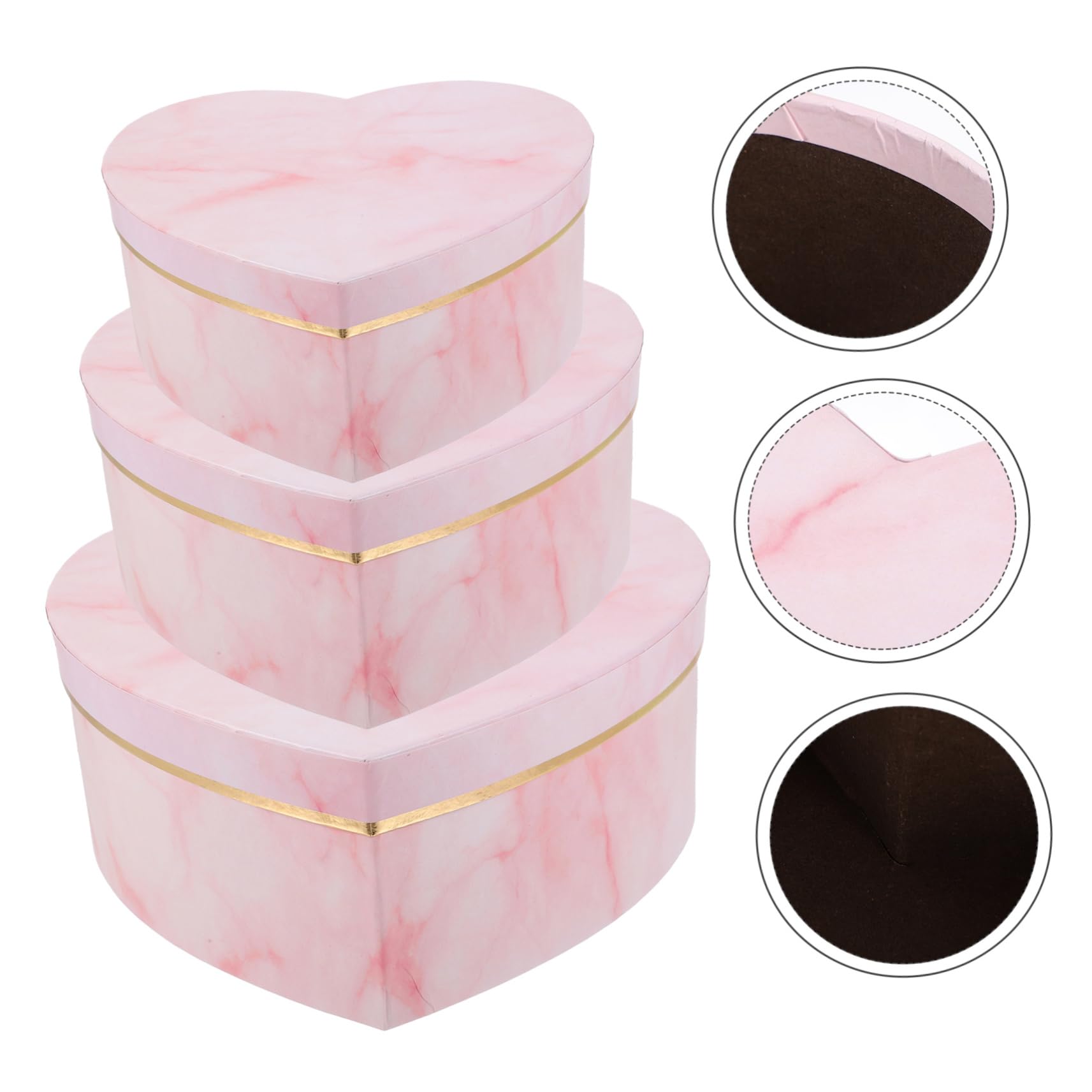 Amazon | RORPOIR 3個入り 箱 ハート型のボックス ハートの包装