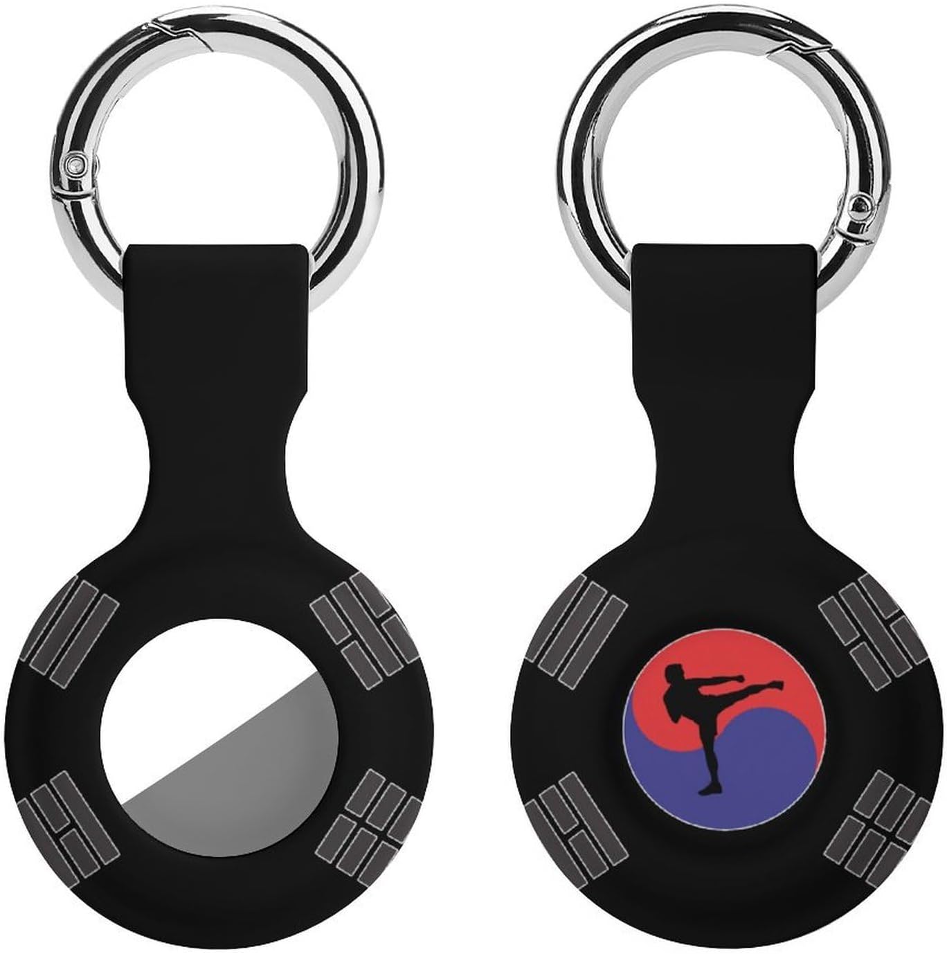 Korean Karate Korea Logo Case Compatible with AirTag Holder Cover with Keychain Ring for Bags Luggages