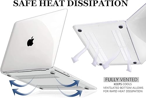 Miniatura 4 de Funda para MacBook Air de 13.6 pulgadas 2025 2024 2023 2022 Release M4 A3240 M3 A3113 M2 A2681, funda transparente, carcasa rígida de plástico y