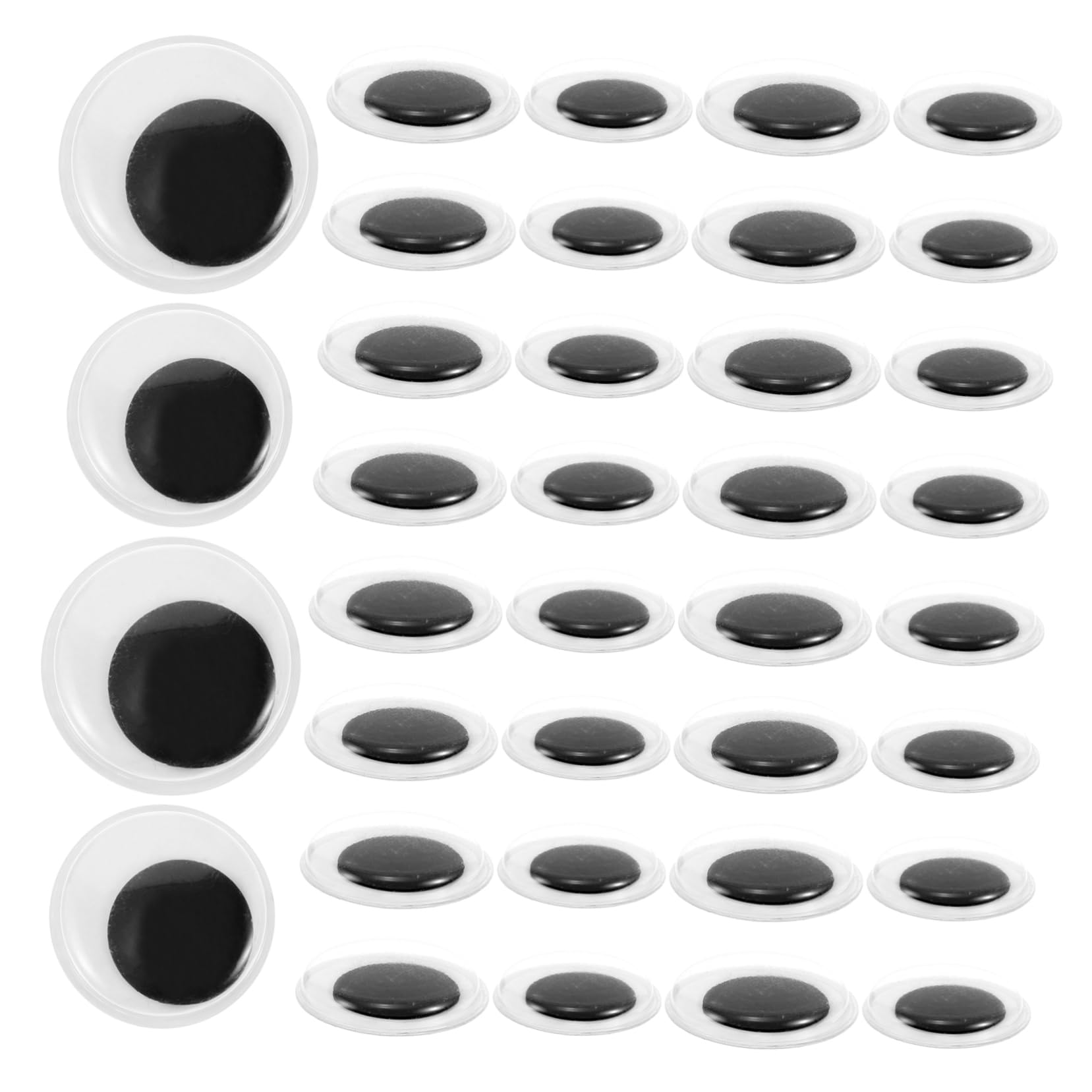 SEWACC Pcs Plastic Craft Eyes Round Sticky Googly Wiggle Eyes Self-Adhesive for DIY Projects Animals Scrapbooking Classroom Use