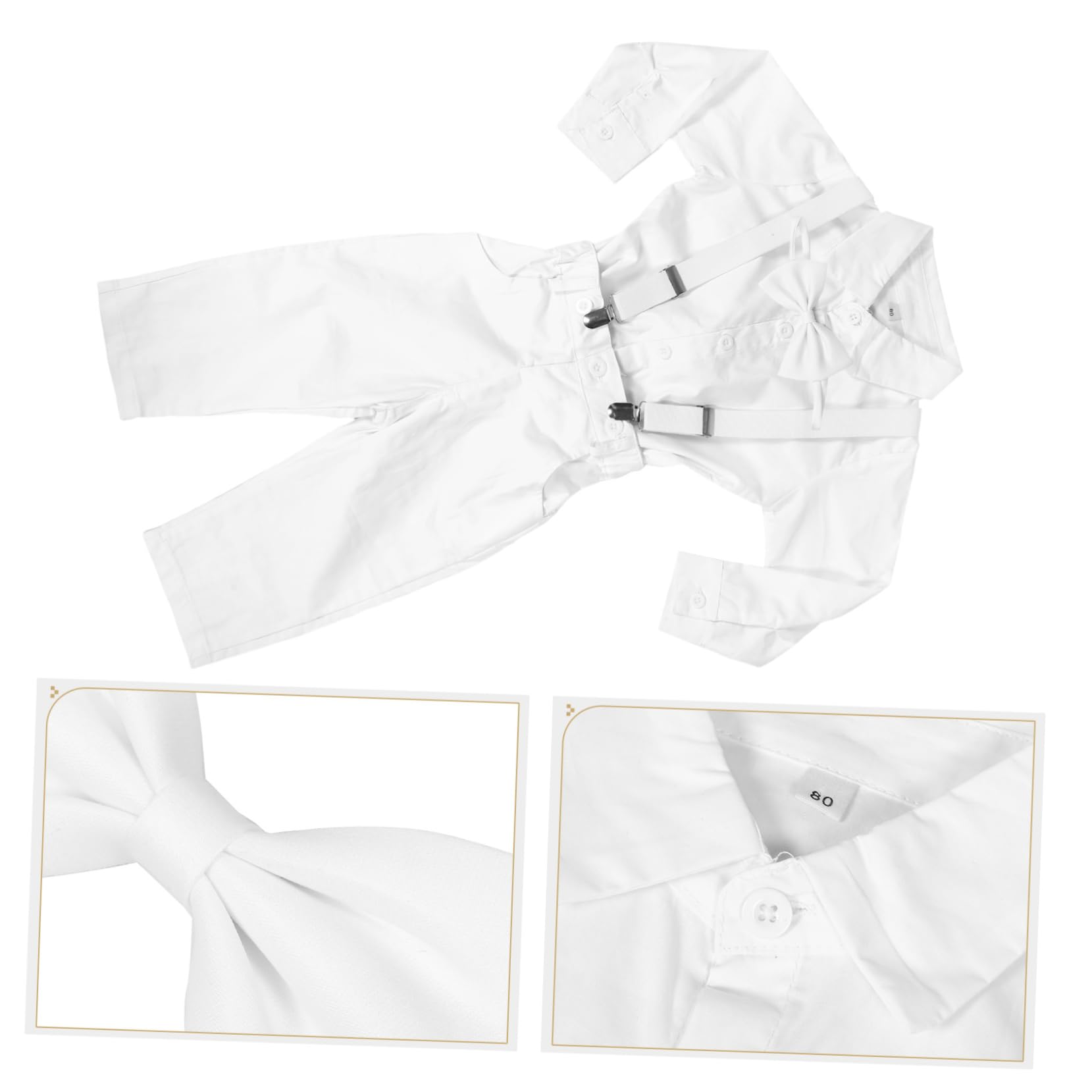 Boy Gentleman Outfit con Camicia Maniche Lunghe e Pantaloni con Bretelle Formale per Traspirante e Cuciture Resistenti per Cerimonie