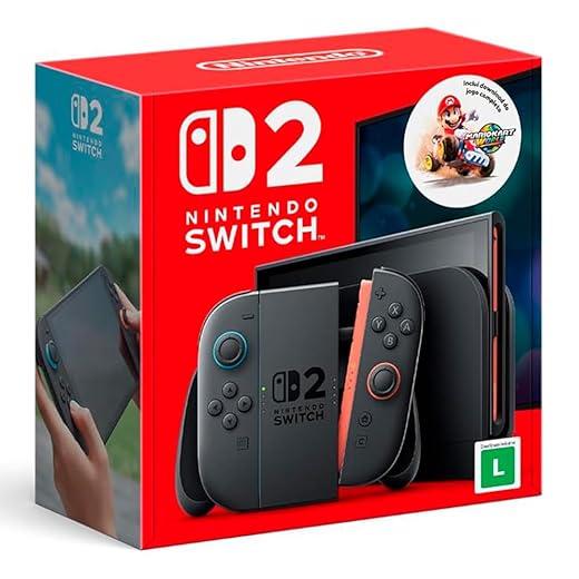 Nintendo, Console + Jogo, Switch 2, Jogo Digital Mario Kart World, Nintendo Switch 2 – Modelo Nacional de Tomada