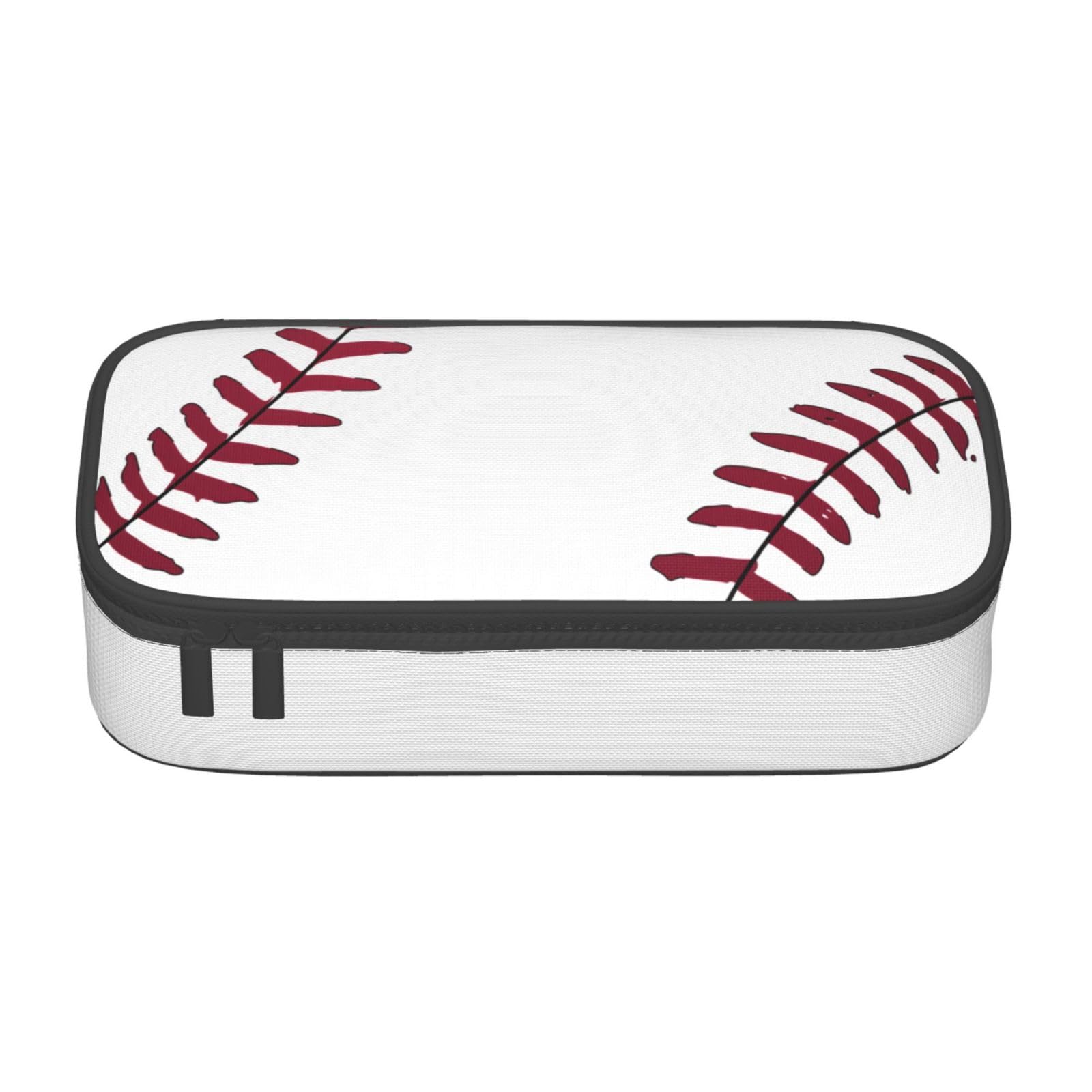 GardEssere Baseball Large Pencil Case Aesthetic Big Capacity Cute Pencil Box Pouch with Zipper Pencil Case for Girls Boys Kids Cosmetic Bag for Women for School Office White - Image 3