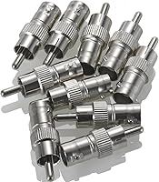 Vista 1 de Paquete de 10 adaptadores BNC hembra a RCA macho adaptador convertidor conector recto para cámara de seguridad CCTV