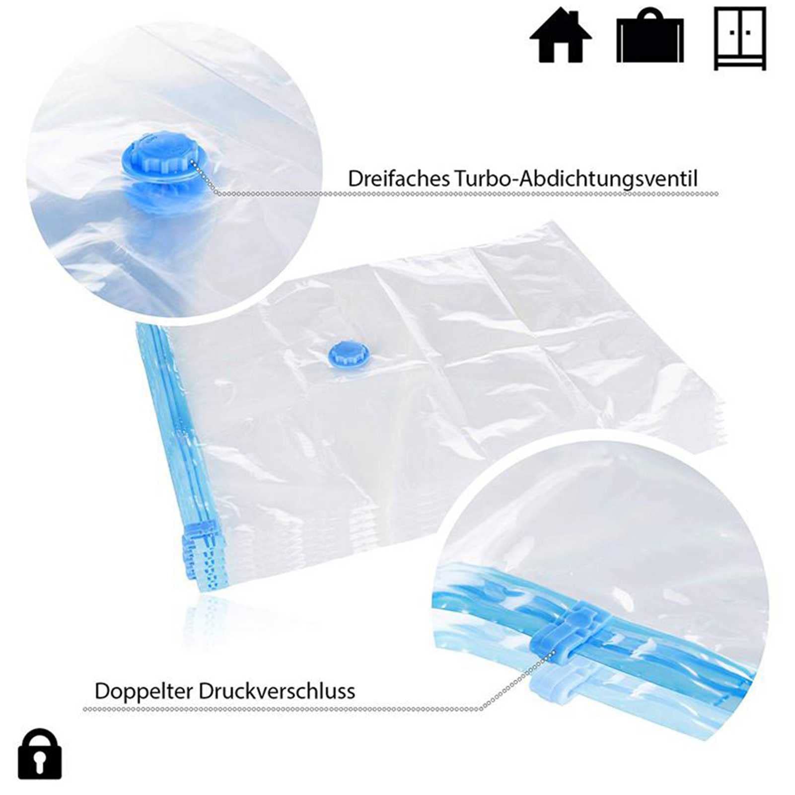 Sacchetti di stoccaggio del vuoto premium 13pcs, immagazzinamento del 80% in più, con la pompa a mano for il viaggio, Borse risparmiatori spaventiali compressi pieghevoli trasparenti Organizador, 3 mo