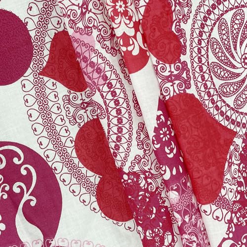 Image of Swayam Pure Cotton Double Bedsheet with 2 Pillow Covers | Size 90 x 100 inch | 160 TC | Heart Design | Soft Breathable Bed Sheet | Comfortable & Durable for Bedroom - Pink