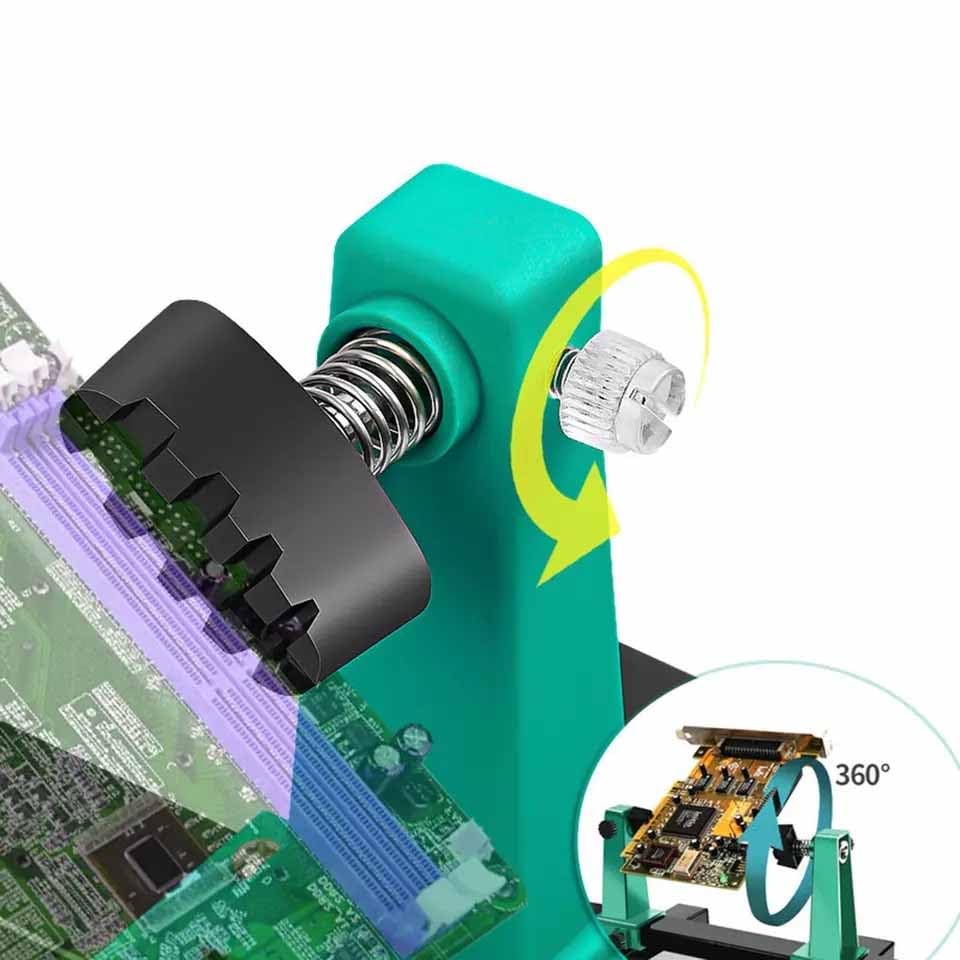 UPTODATETOOLS Circuit Board Welding Repairing Disassembly Fixture Adjustable MotherBoard Holder 360° Rotation MainBoard Clamp Soldering Iron - Image 2 thumbnail