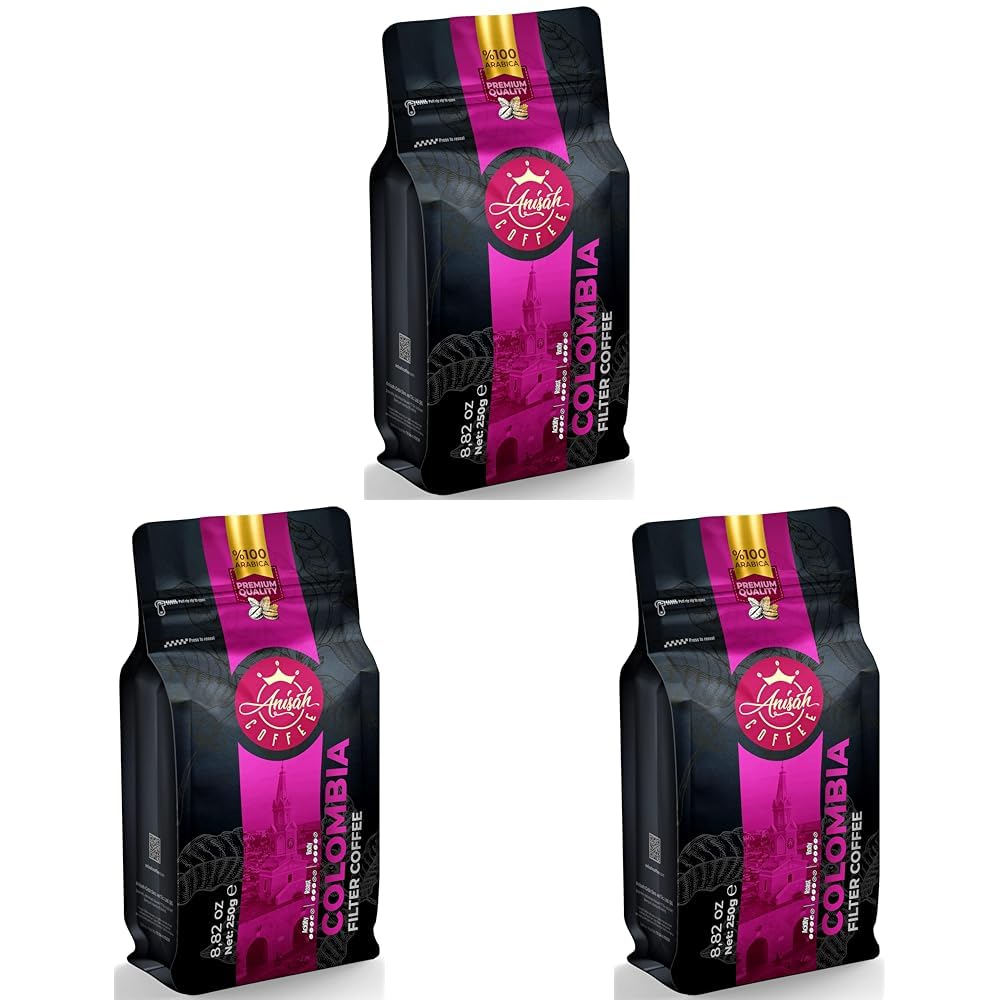 Anisah Coffee Colombia Öğütülmüş Filtre Kahve 250gr (3 paketi)