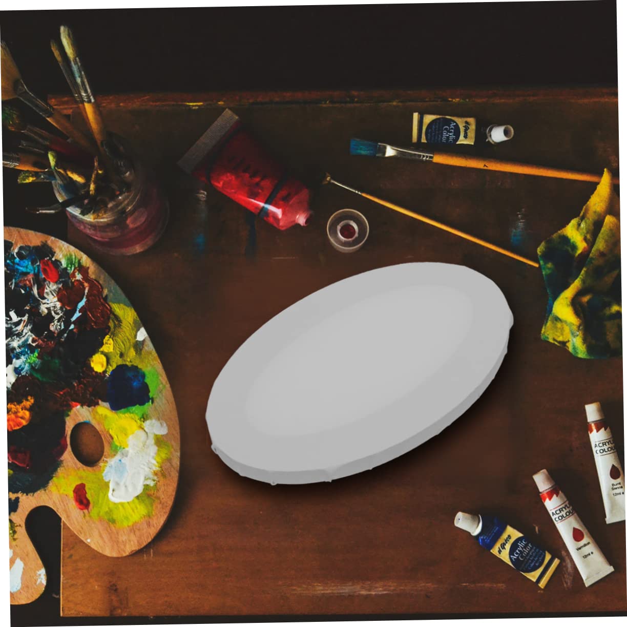 PLAFOPE Tela Per Pittura Per Studenti 2 Pezzi Ovale Per Artisti Con Cornice Per Pittura A Creativa Decorativa 20x30 Cm
