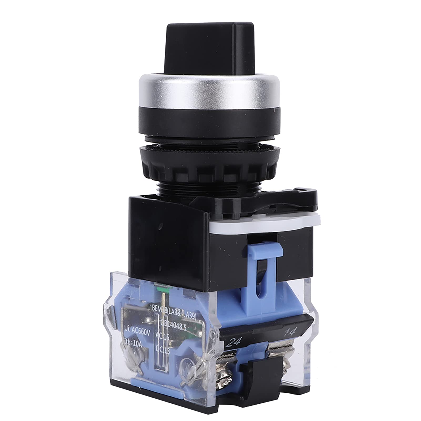 10Pcs 22mm Interruptor Selector Rotativo Mantenido, Selector Mantenido Interruptor Giratorio de 3 Posiciones para Circuitos Eléctricos