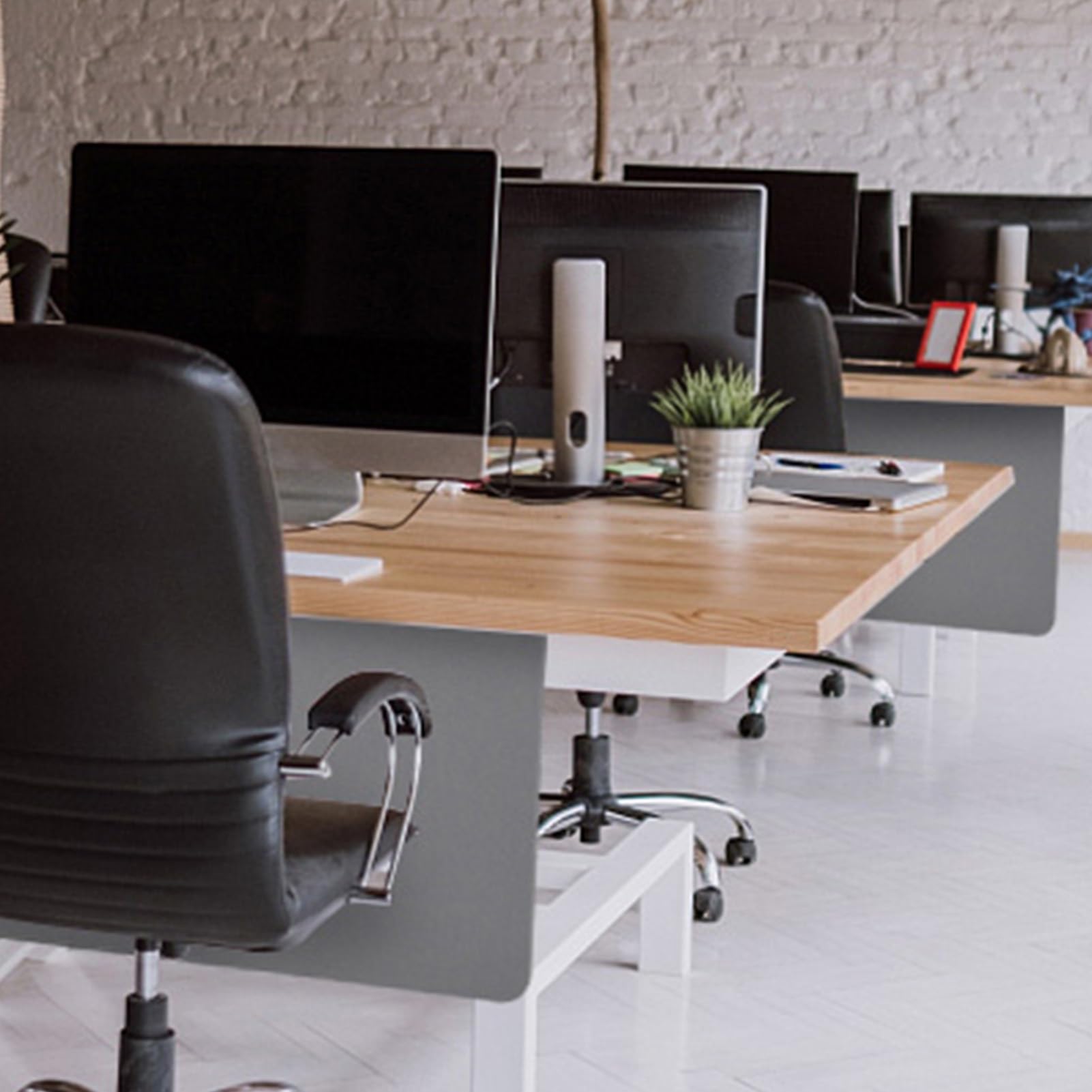 Divisori acustici per scrivania, divisori fonoassorbenti in Pet per cubicoli da Ufficio, postazioni di Lavoro per Studenti, banchi Reception, Neri, 100x40 cm, Set da 3, riduzione del Rumore
