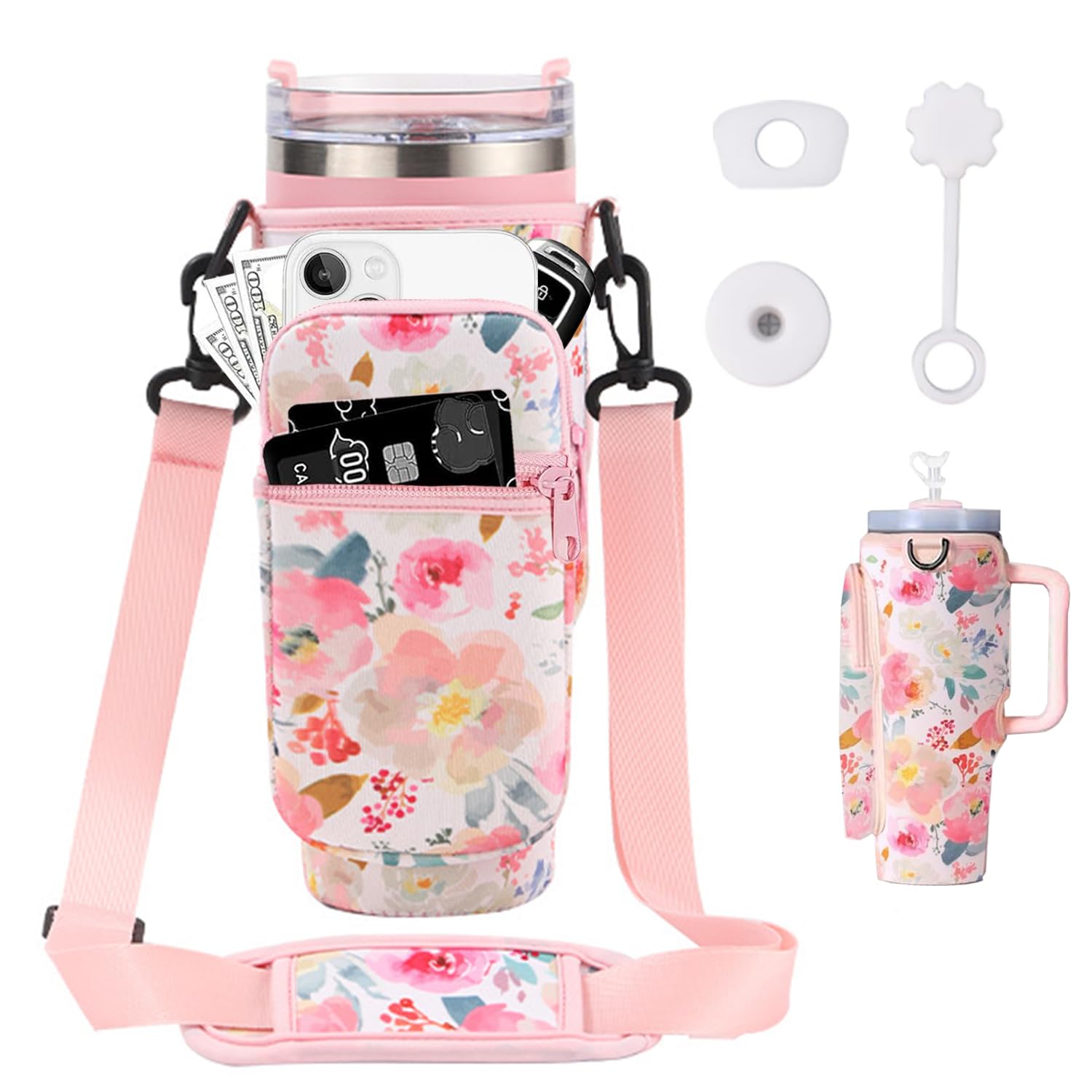 Porte-bouteille D'eau Avec Sangle Réglable, Porte-bouteille, Accessoire Pour Gobelet Stanley De 30 Oz Et 40 Oz – Acheter Les Meilleurs Produits Dans La Boutique En Ligne