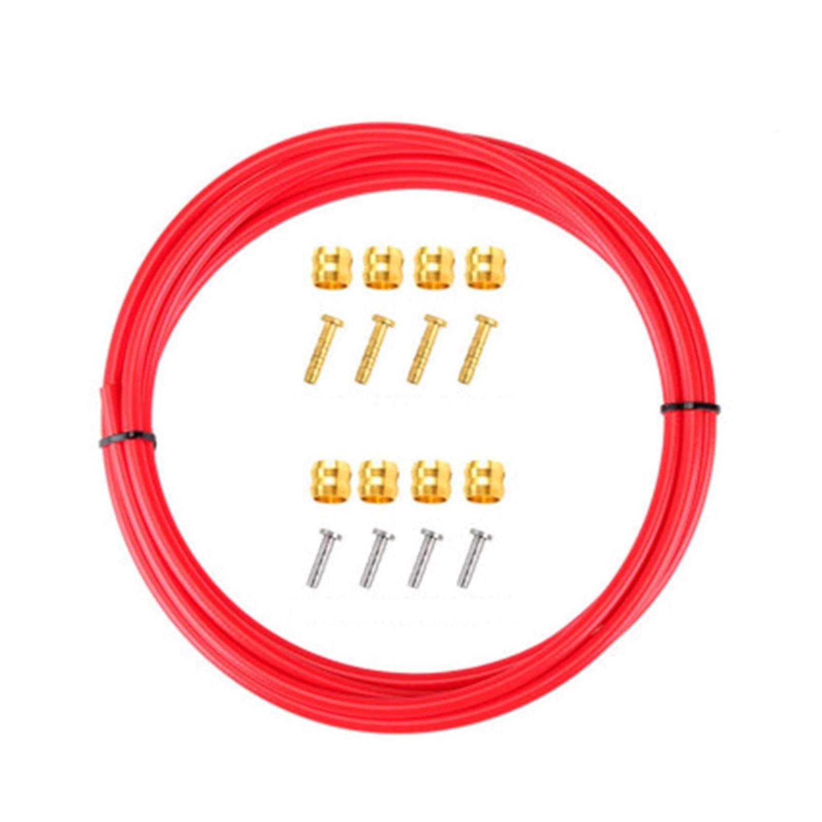 Bicycle Brake line, MTB Brake Cable 5mm Multicolor Hydraulic Disc Brake Hose Set(Red Set 2.5m)