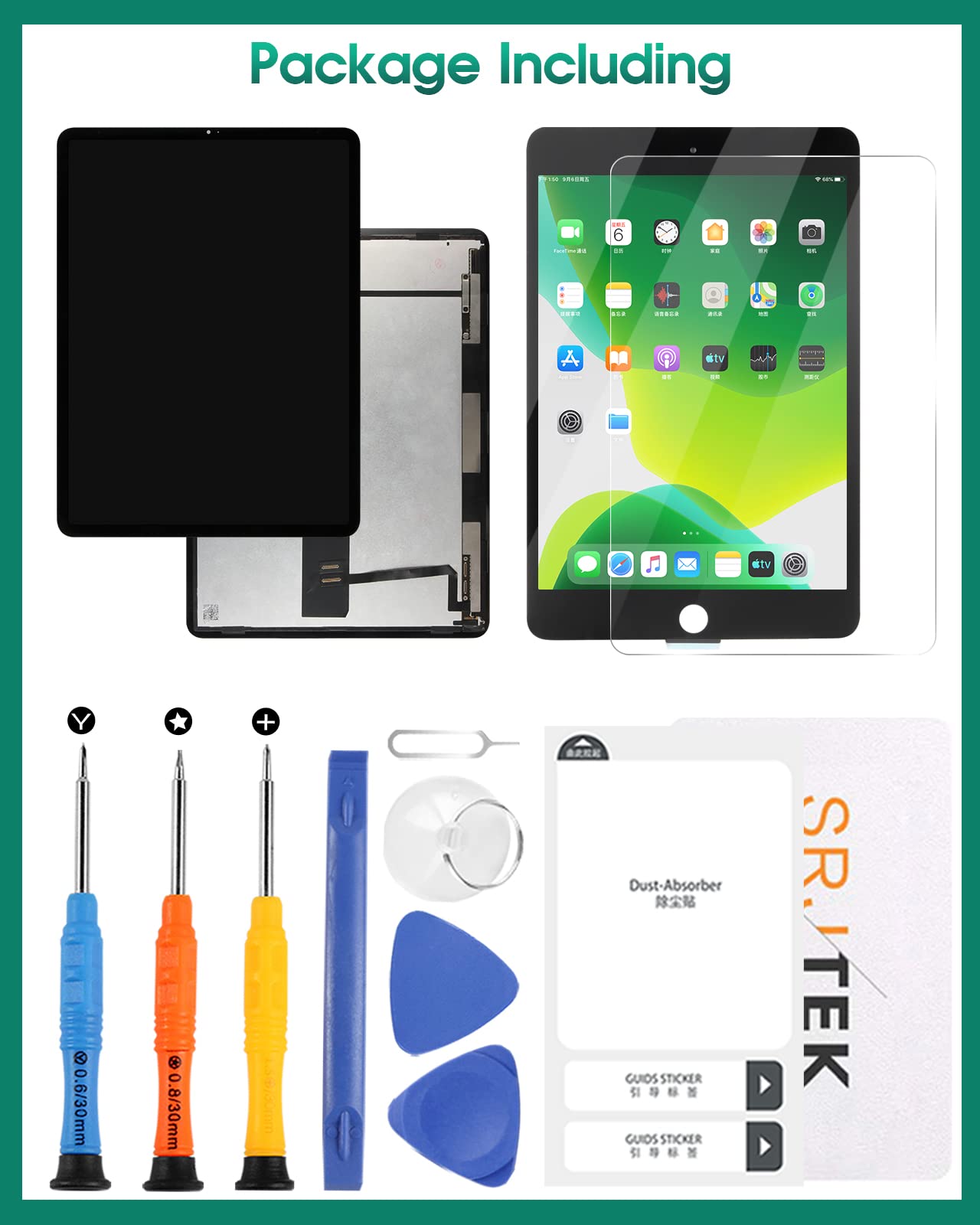 Per iPad Pro 12.9 2020 4 ° Schermo di Ricambio A2069 A2232 A2233 A2229 Display LCD Touch Digitizer Panel Sensor Kit Lenti in Vetro (Nero Originale)
