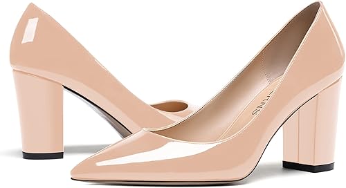 Miniatura 6 de WAYDERNS Zapatos de tacón alto con puntera puntiaguda para mujer, de 3.5 pulgadas