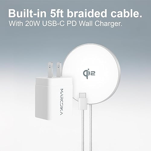 Miniatura 2 de Cargador inalámbrico magnético certificado Qi2 con adaptador de 15 W incluido, compatible con iPhone 1615141312 y AirPods 432Pro, (blanco)