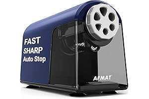 Sharp Tank Pencil Sharpener, AFMAT Heavy Duty Electric Pencil Sharpener, 6 Holes...
