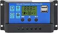 Vista 1 de Control de carga de batería Salida USB dual 12V/24V 30A Regulador inteligente Energía solar, controlador de panel solar con pantalla LCD, regulador