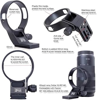 Amazon | iShoot金属レンズサポート襟、レンズブラケット襟、三脚